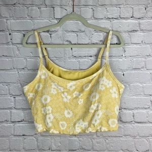🆕 Aerie Women’s Size XXL Yellow and White Bikini Top